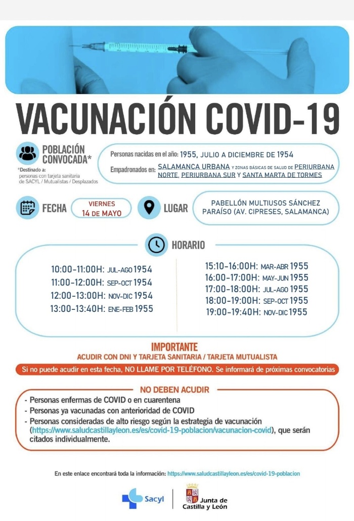 Cartel Vacunacion 54 y 55