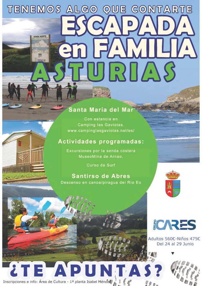 Cartel Escapada en Familia Asturias 2023