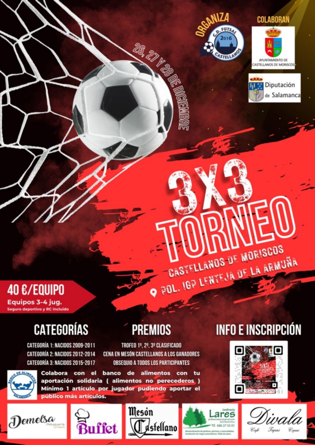 Cartel Torneo 3x3 Navidades Futsal