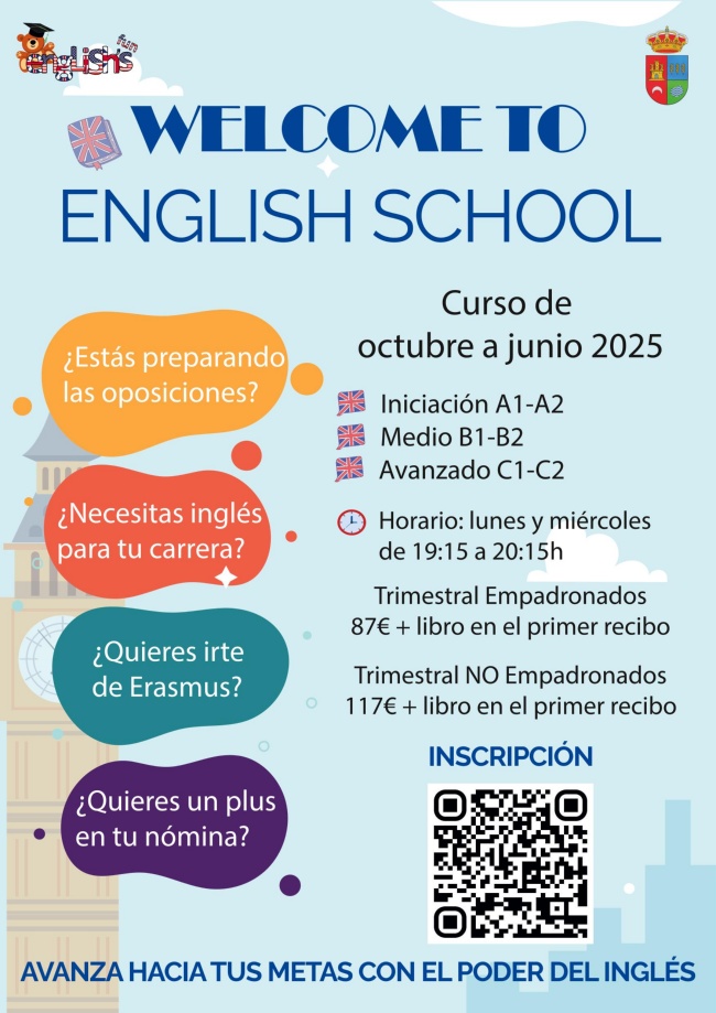 Cartel Curso Ingles Adultos 9 meses