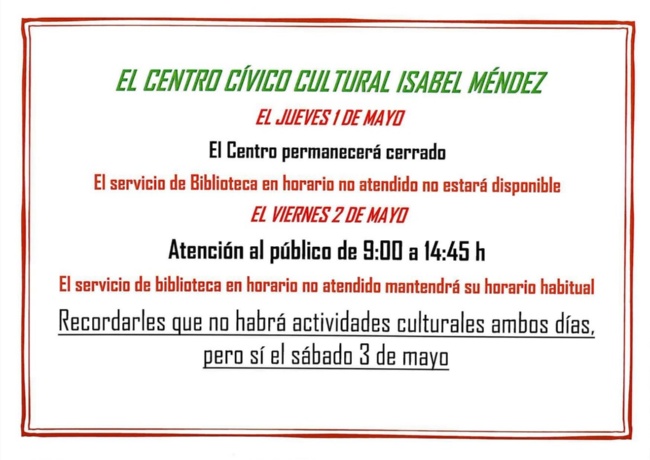 Horario Mayo