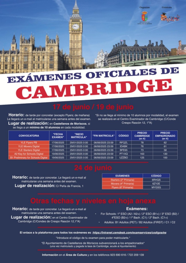 cartel examenes de cambridge-1 2025