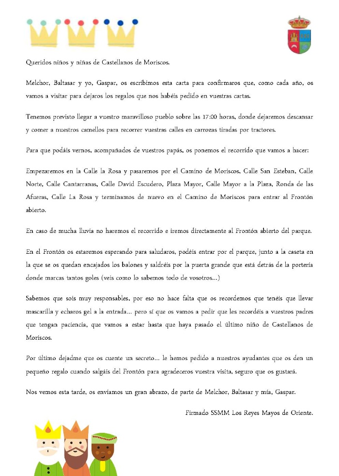 Carta Reyes Magos 2021