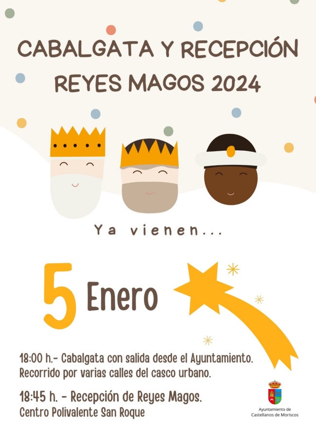 Cartel Cabalgata y recepción Reyes Magos 2024